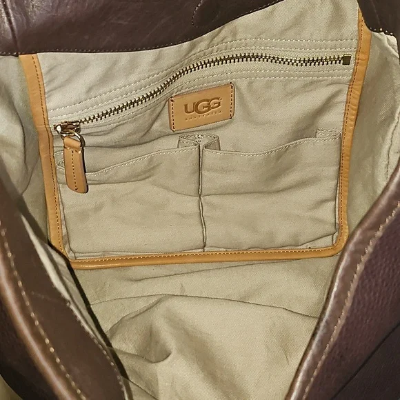 UGG Brown Leather Hobo Bag. - Picture 5 of 6